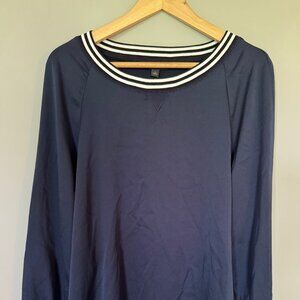 Banana Republic Navy Blue top with striped collar detail